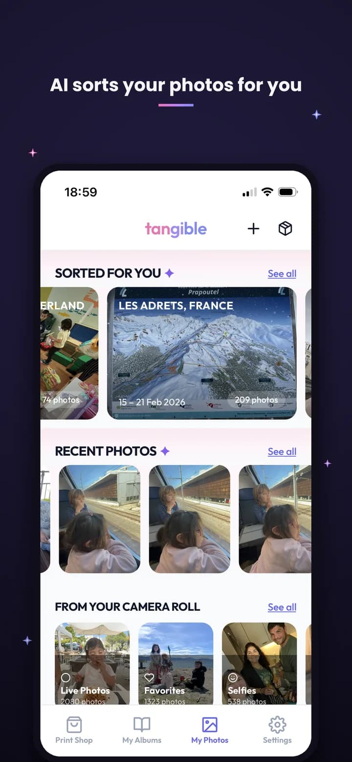 Tangible app: AI organizes your photos